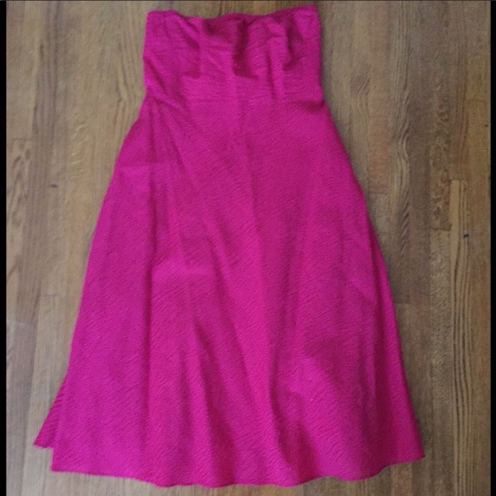 J Crew Strapless Embossed A Line Dress